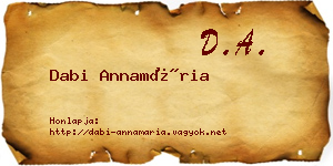Dabi Annamária névjegykártya